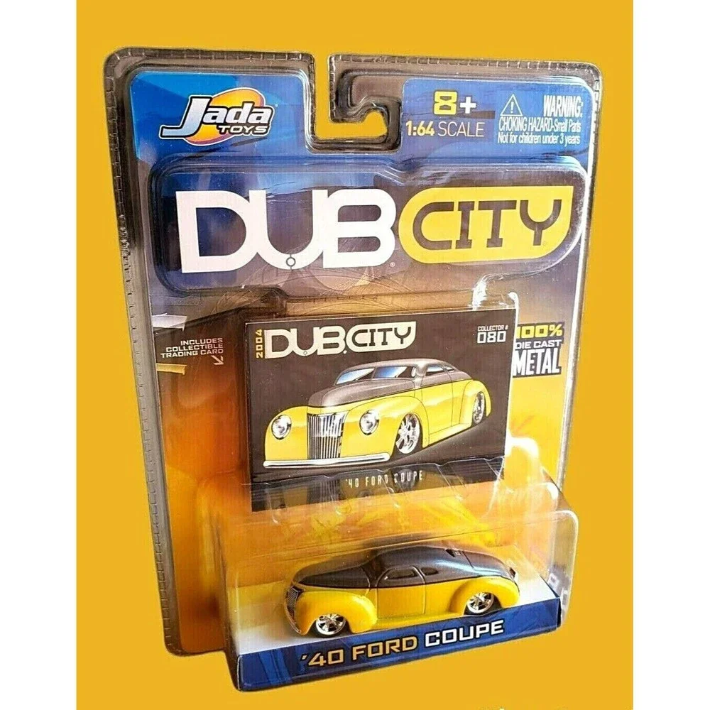 2004 JADA TOYS '40 FORD COUPE DUB CITY Series Yellow & Gray Collector #080 1:64